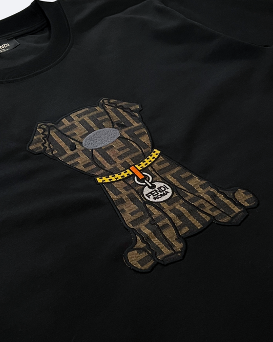 Fendi - FF Dog Embroidery T-Shirt - Black