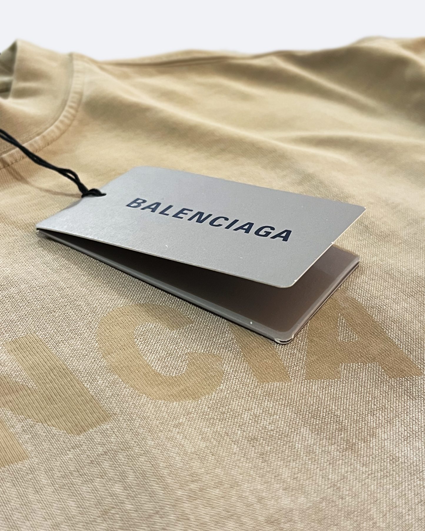 Balenciaga - Curved Logo T-Shirt - Beige