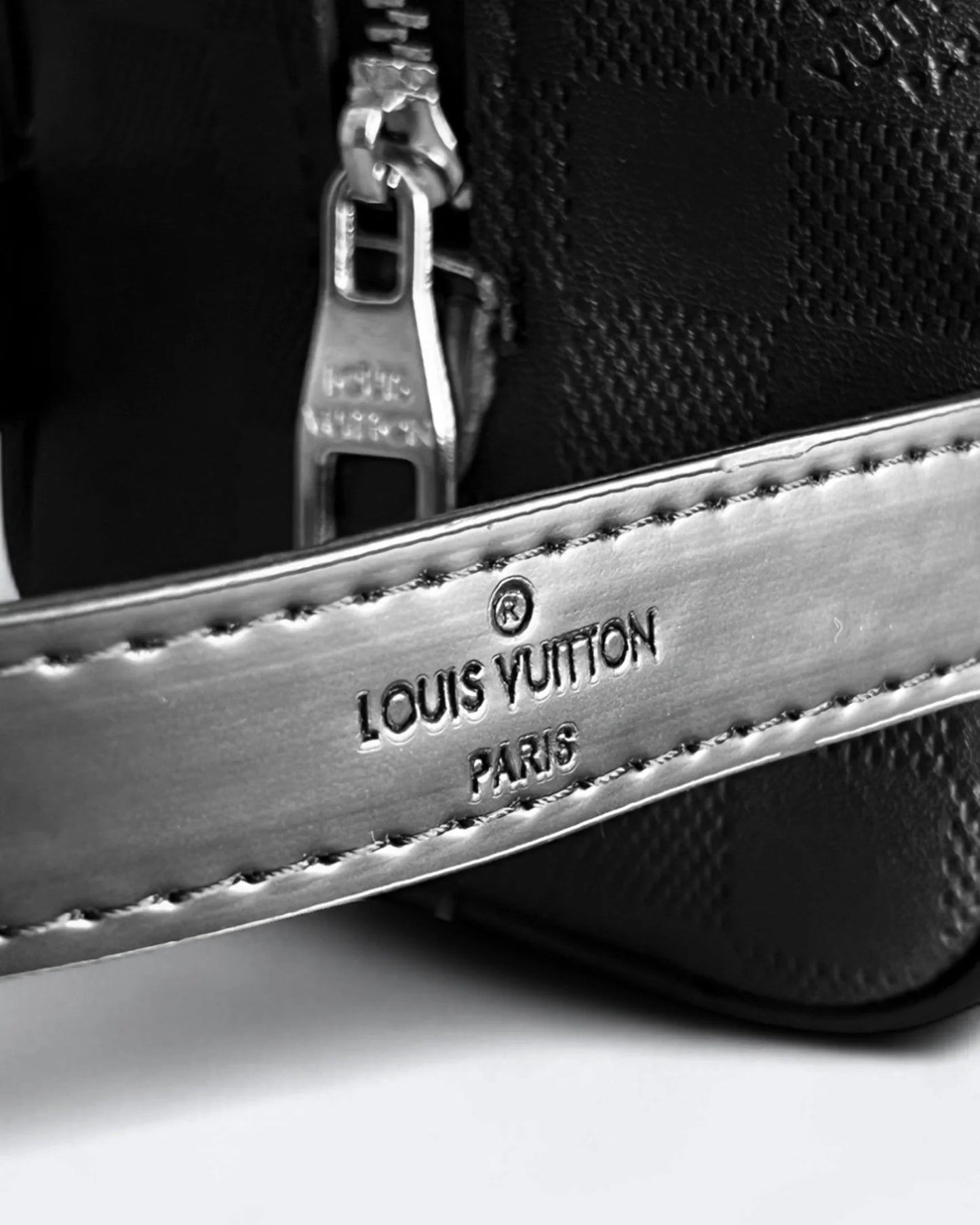 Louis Vuitton - Damier Embossed Hand Pouch Bag - Black