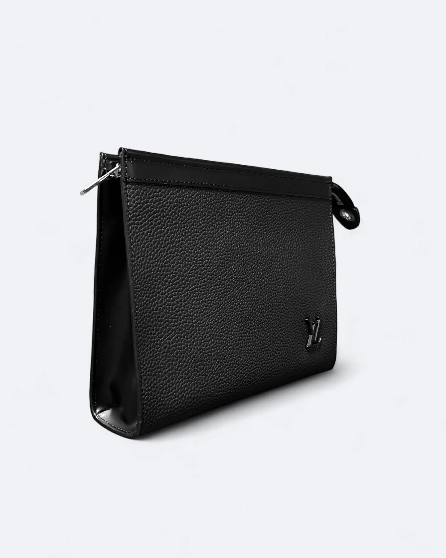 LVTN - Black Monogram Leather Clutch - Black