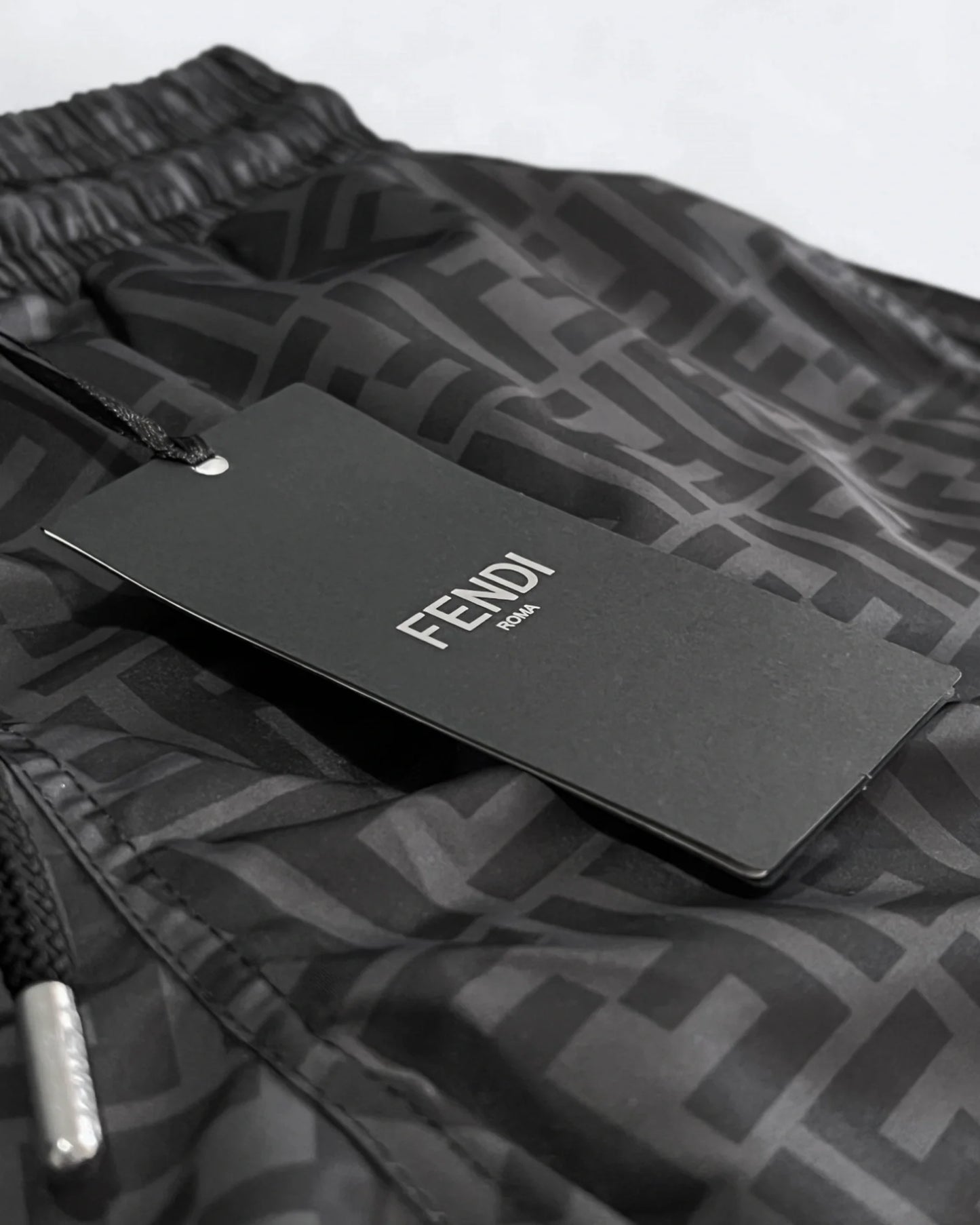 Fendi - FF Monogram Pattern Swim Shorts - Black