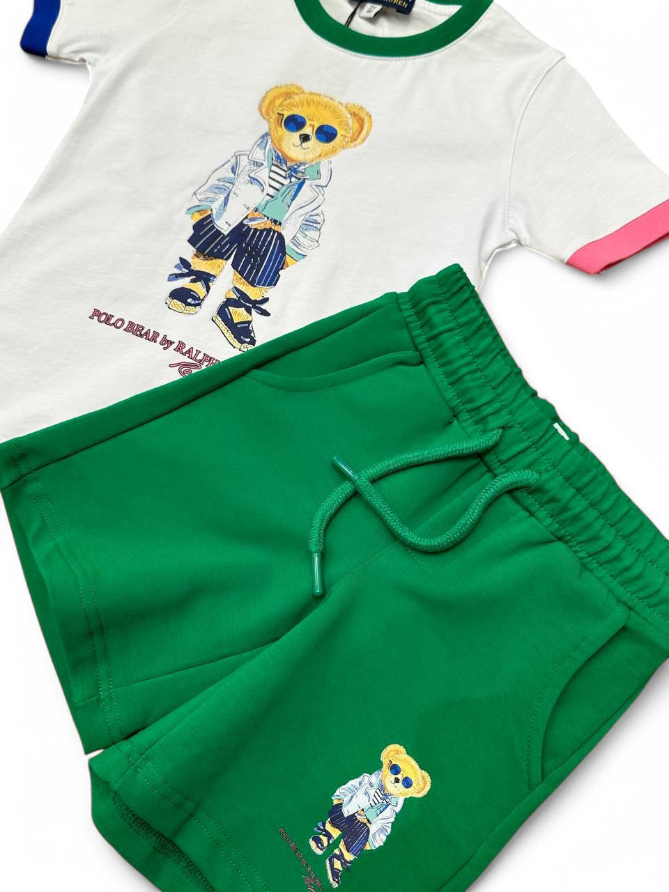 POLO Bear – Set pro dívky – bílá/zelená
