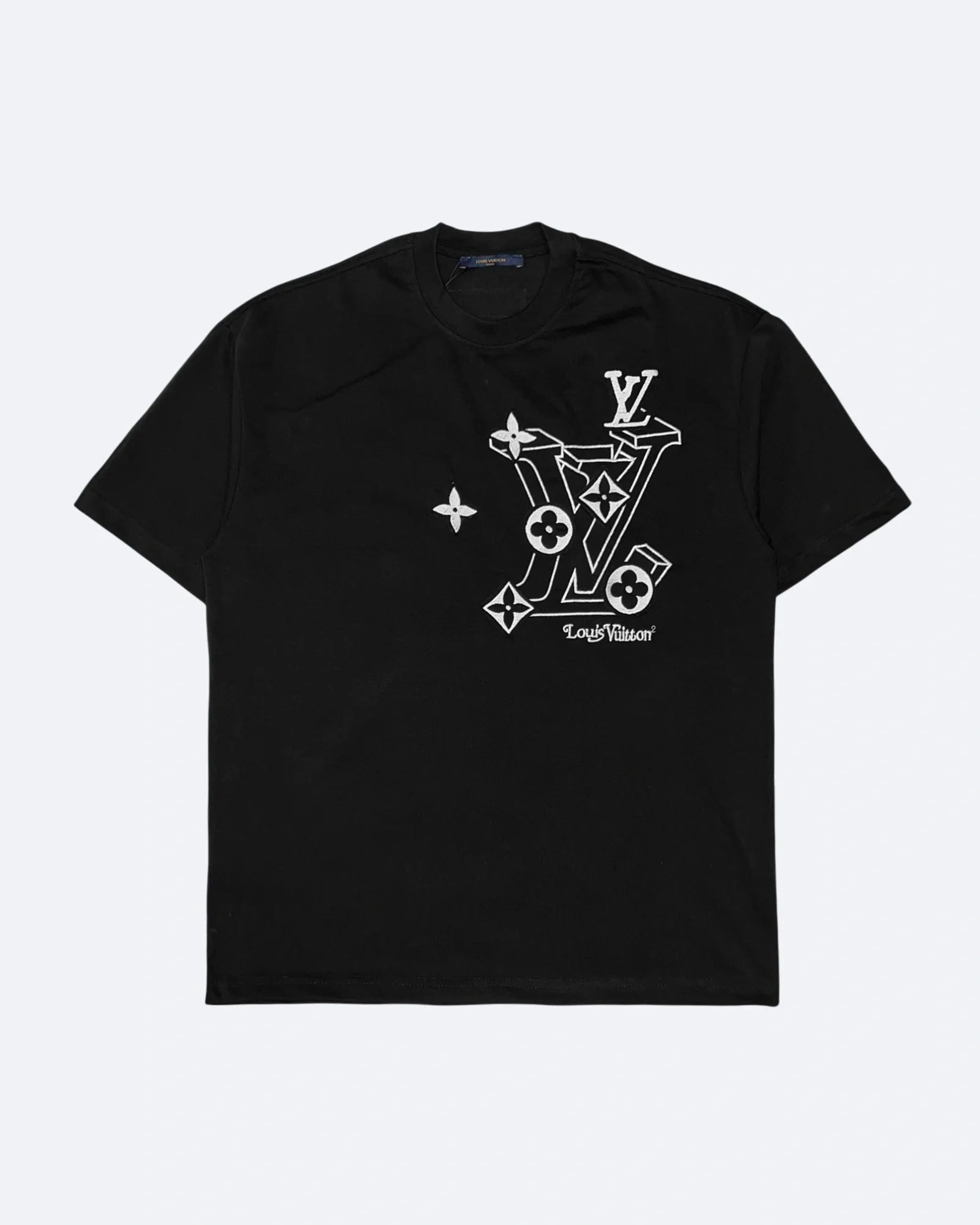 Louis Vuitton - 3D Monogram Embroidery Tričko - Černá