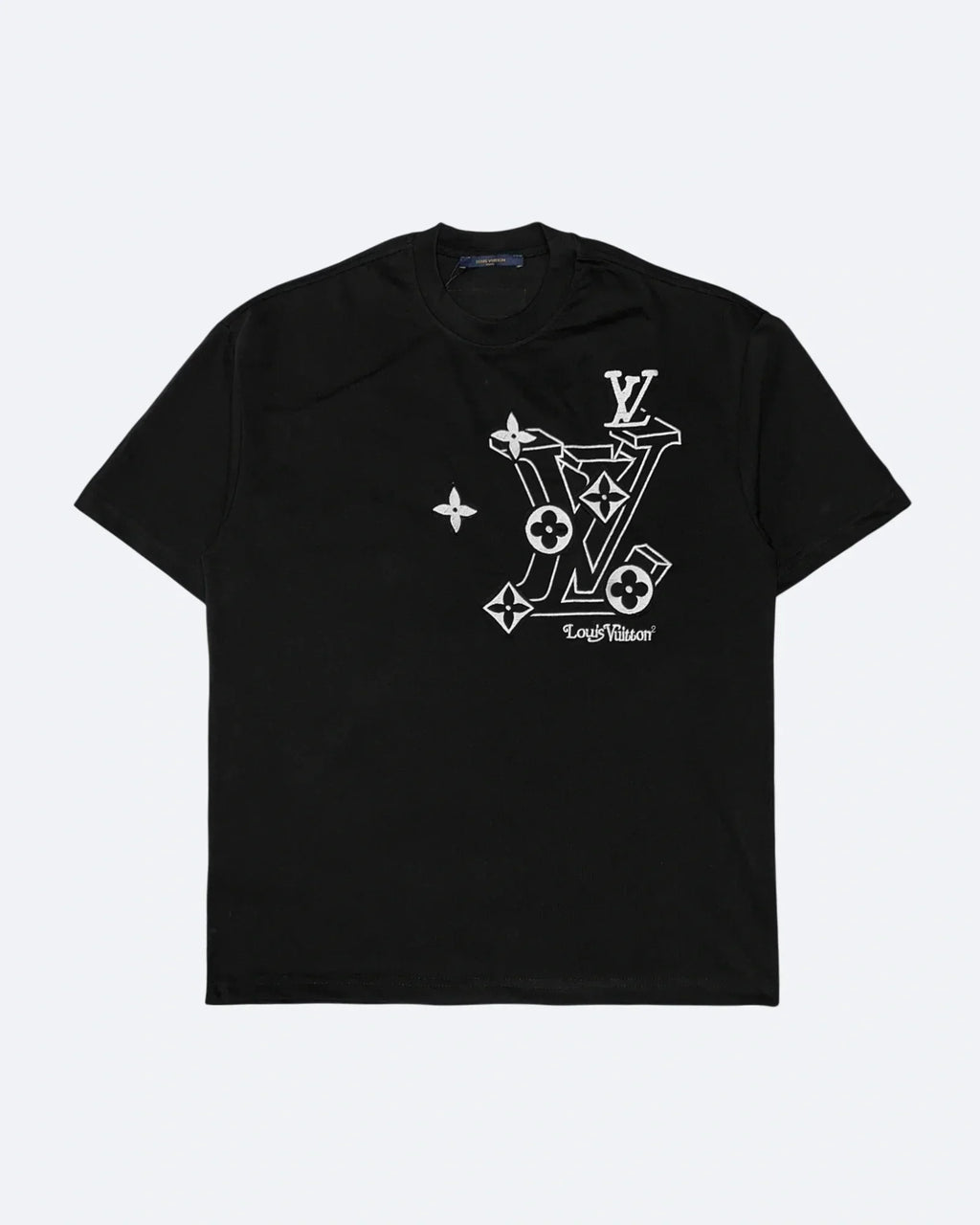 Louis Vuitton - 3D Monogram Embroidery Tričko - Černá