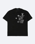 Louis Vuitton - 3D Monogram Embroidery Tričko - Černá