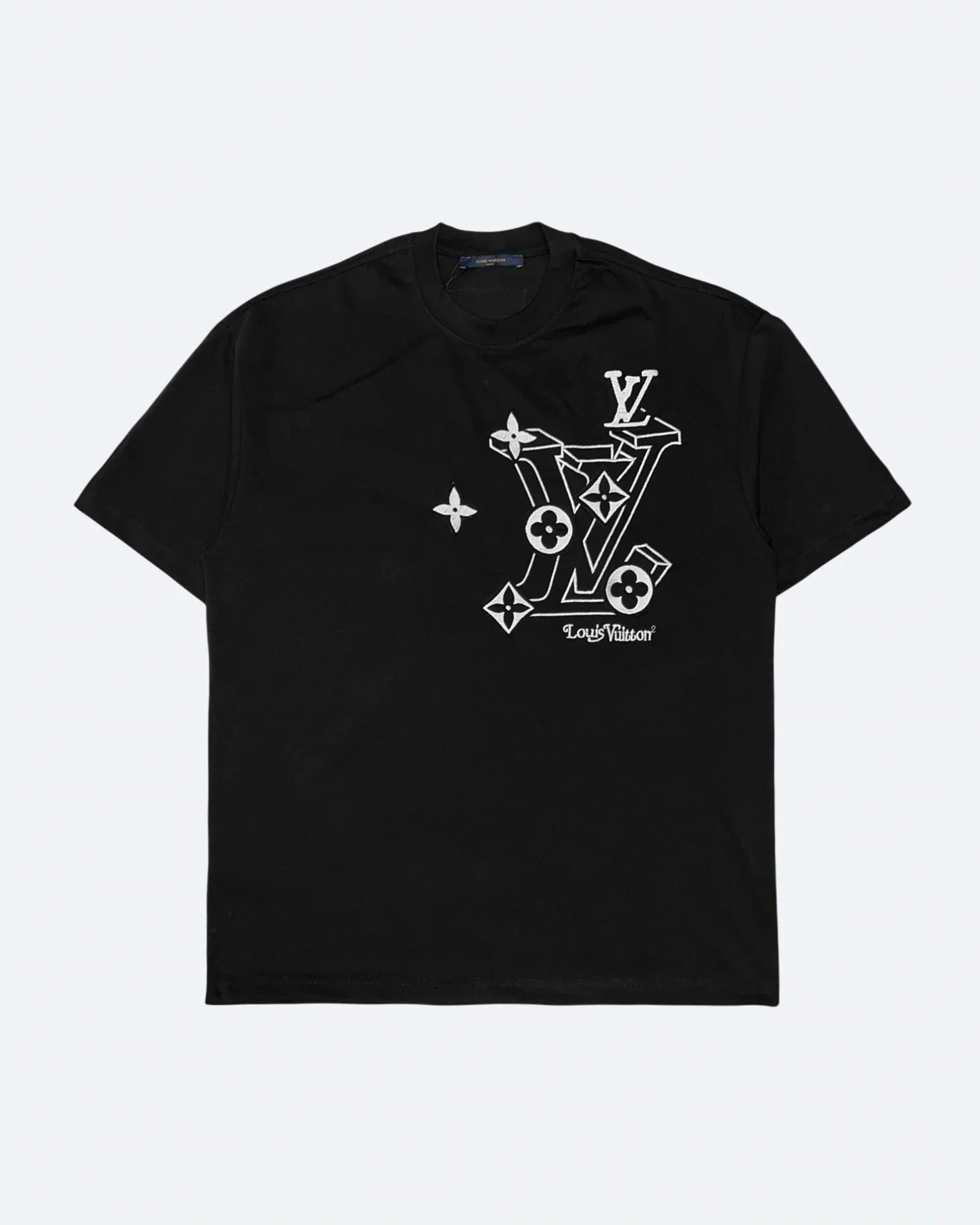Louis Vuitton - 3D Monogram Embroidery Tričko - Černá