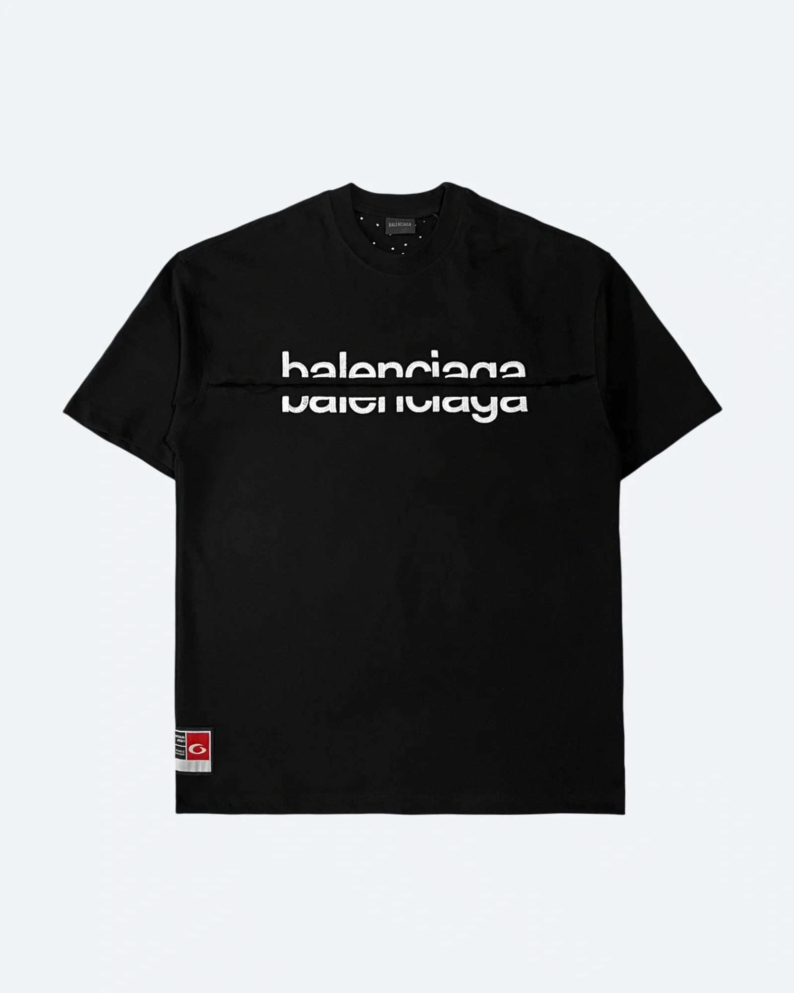 Balenciaga - Tričko s rozděleným logem - Černé