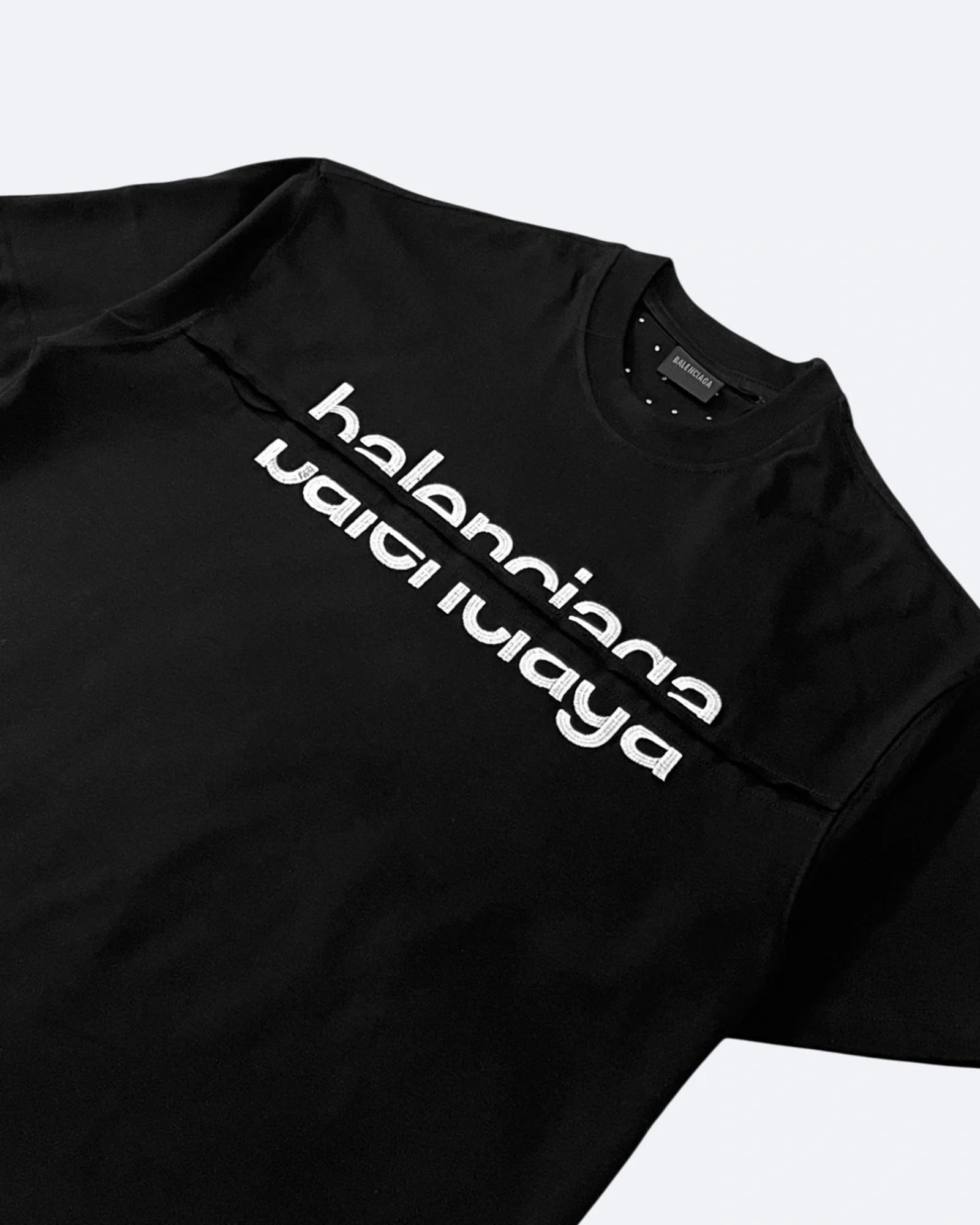 Balenciaga - Tričko s rozděleným logem - Černé