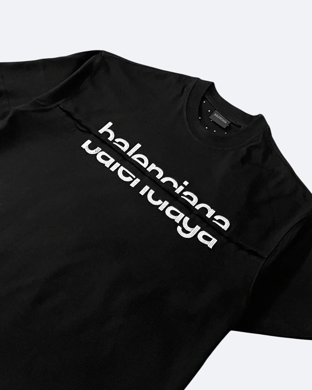 Balenciaga - Tričko s rozděleným logem - Černé