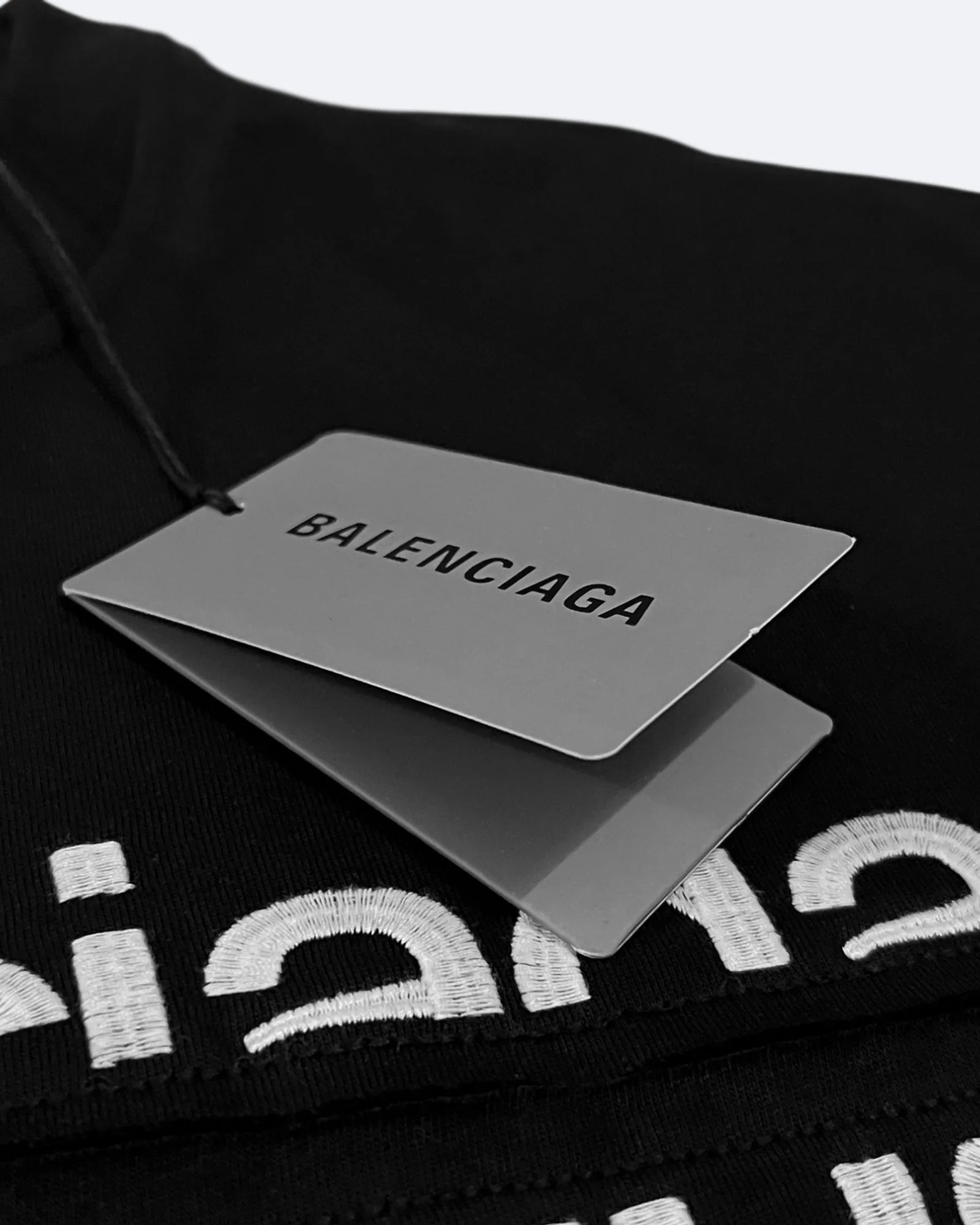 Balenciaga - Tričko s rozděleným logem - Černé