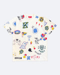 Kenzo – Tričko s texturou Varsity se vzorem – bílé
