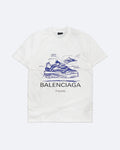 Balenciaga – Tričko Sneaker Sketch – bílá