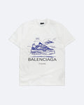 Balenciaga – Tričko Sneaker Sketch – bílá