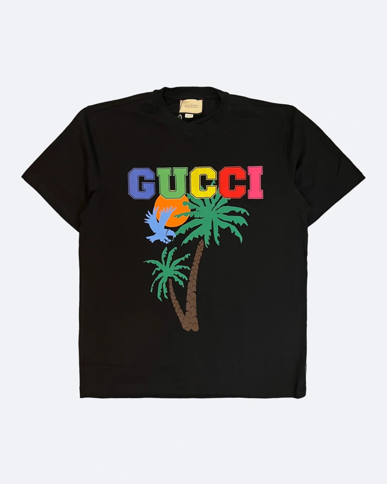 Gucci - Tričko s potiskem palem - Černé