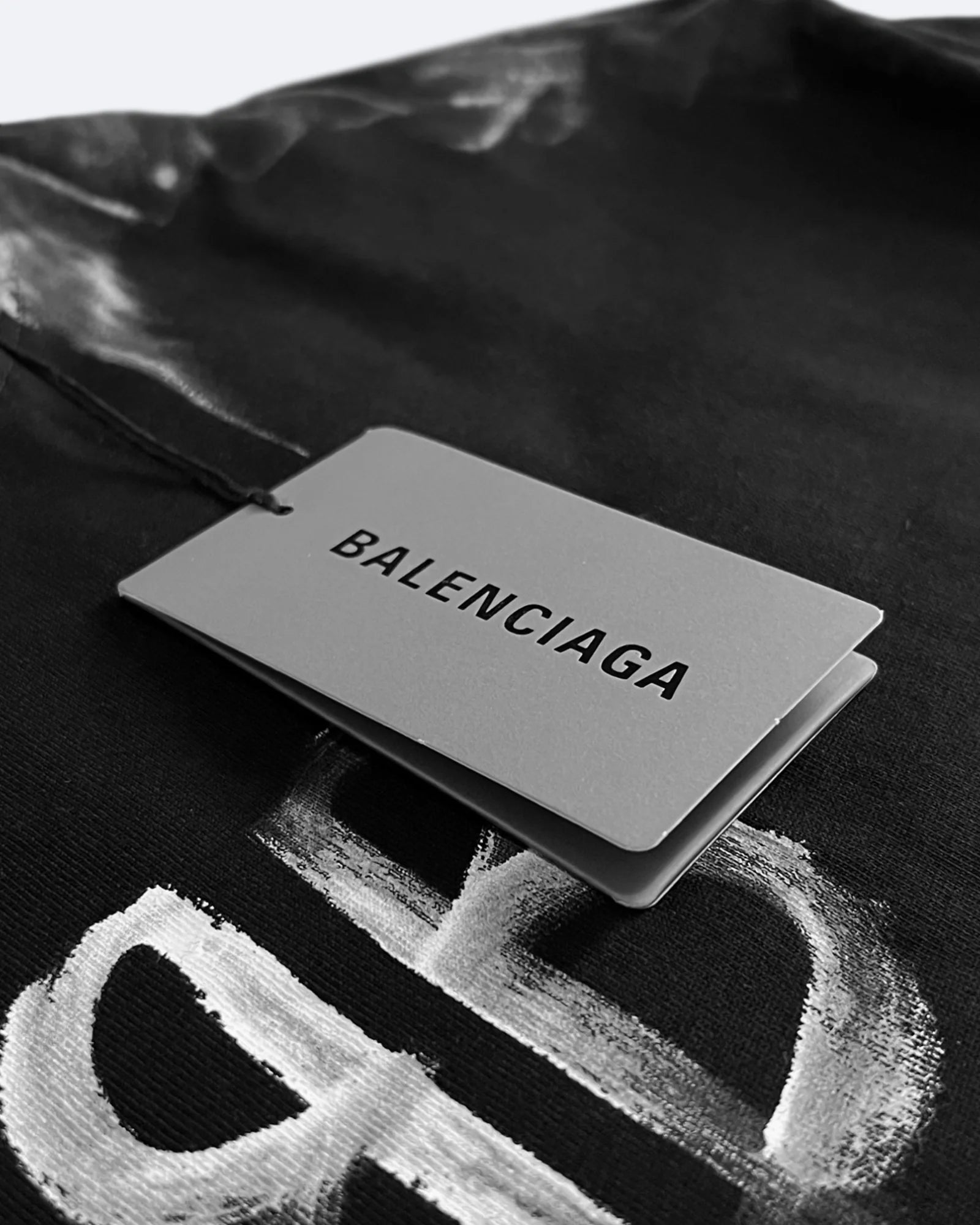 Balenciaga – Tričko s logem ve stylu štětce – Černé