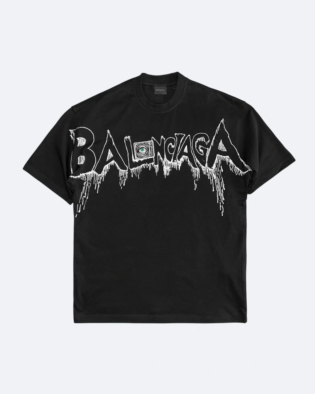 Balenciaga – tričko Drip Logo Eye – černé