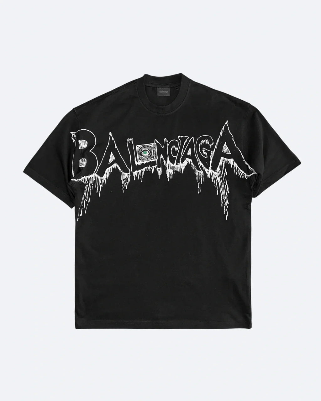 Balenciaga – tričko Drip Logo Eye – černé