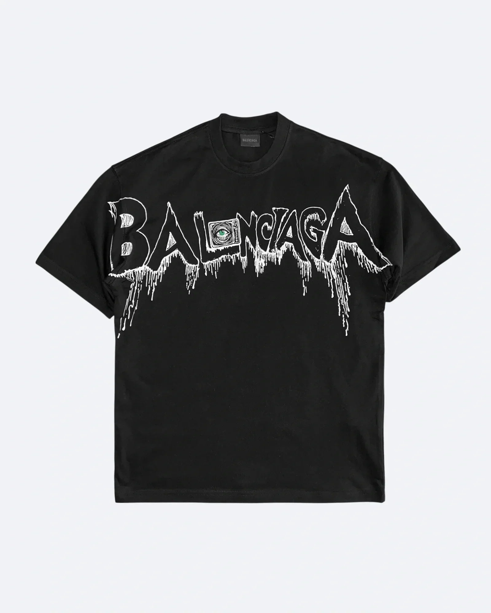 Balenciaga – tričko Drip Logo Eye – černé
