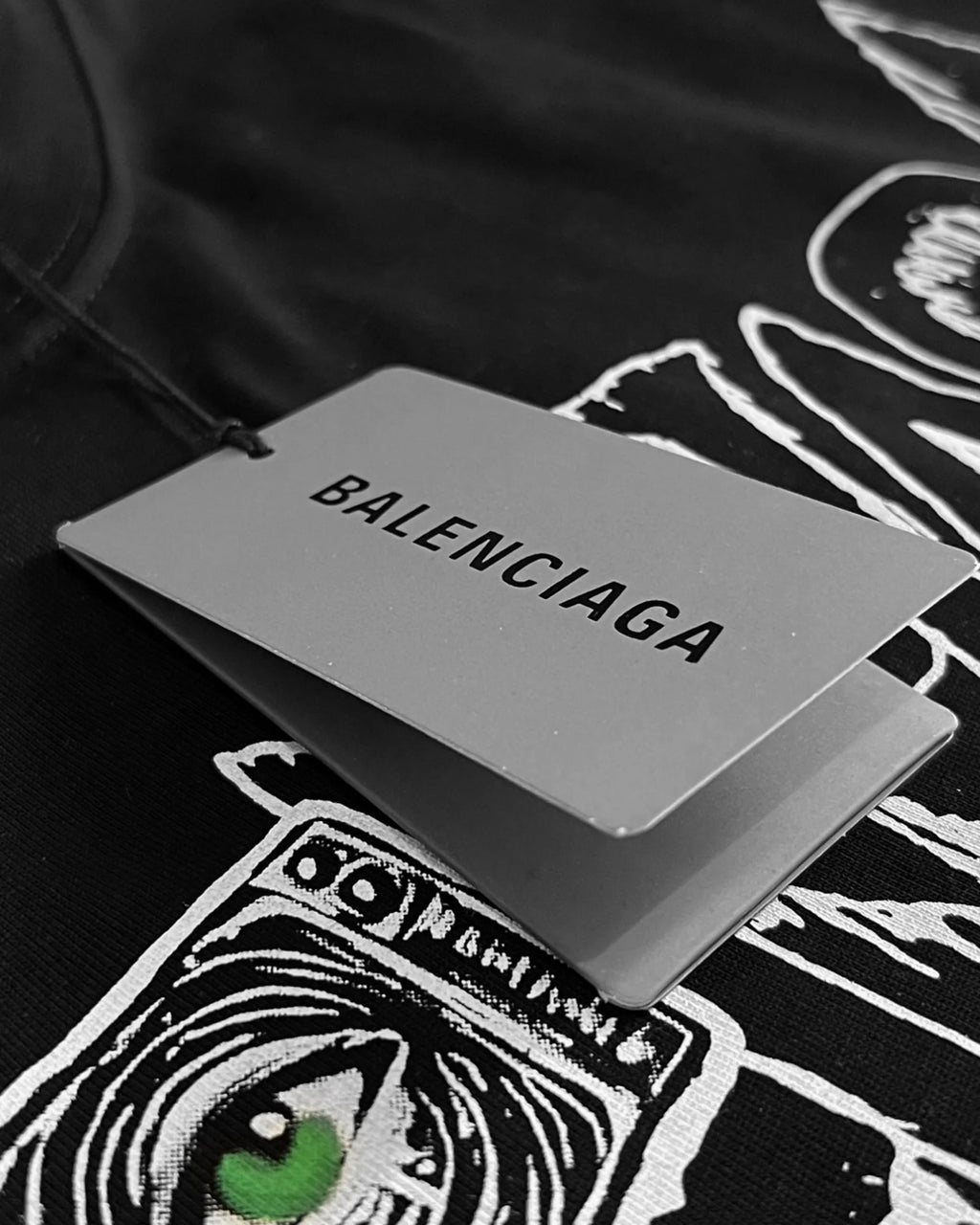 Balenciaga – tričko Drip Logo Eye – černé