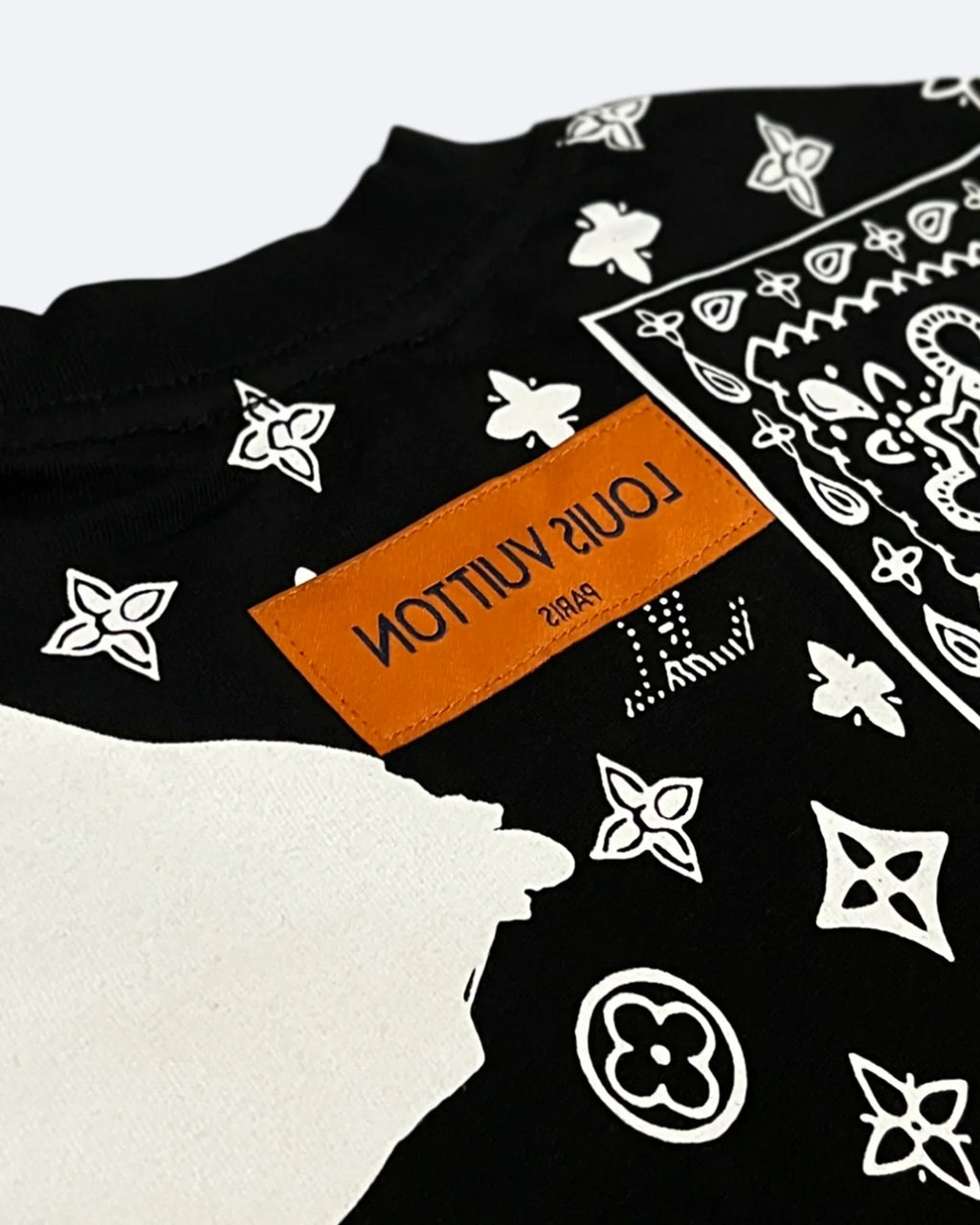 Louis Vuitton – tričko s šátkovým vzorem – černé