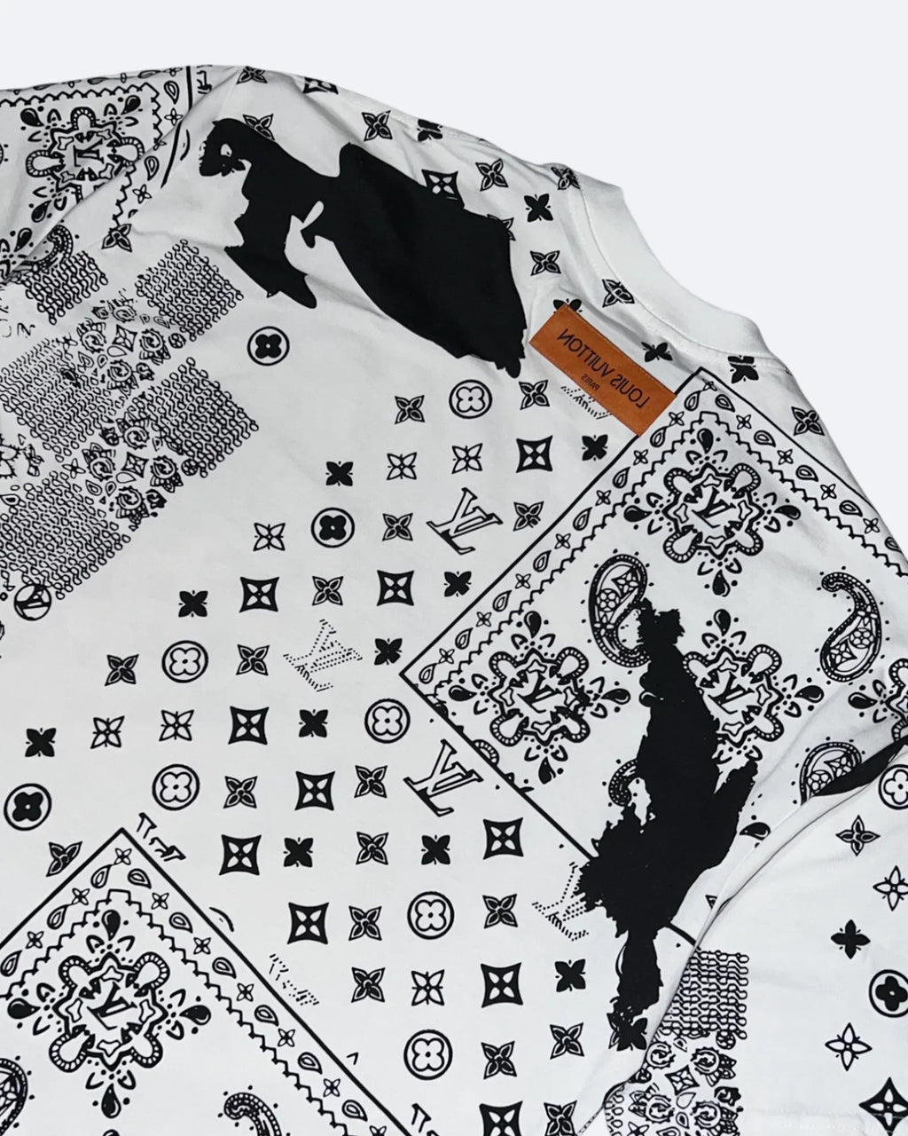 Louis Vuitton – tričko s šátkovým potiskem – bílé