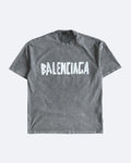 Balenciaga - Tričko s bílou páskou - Šedá