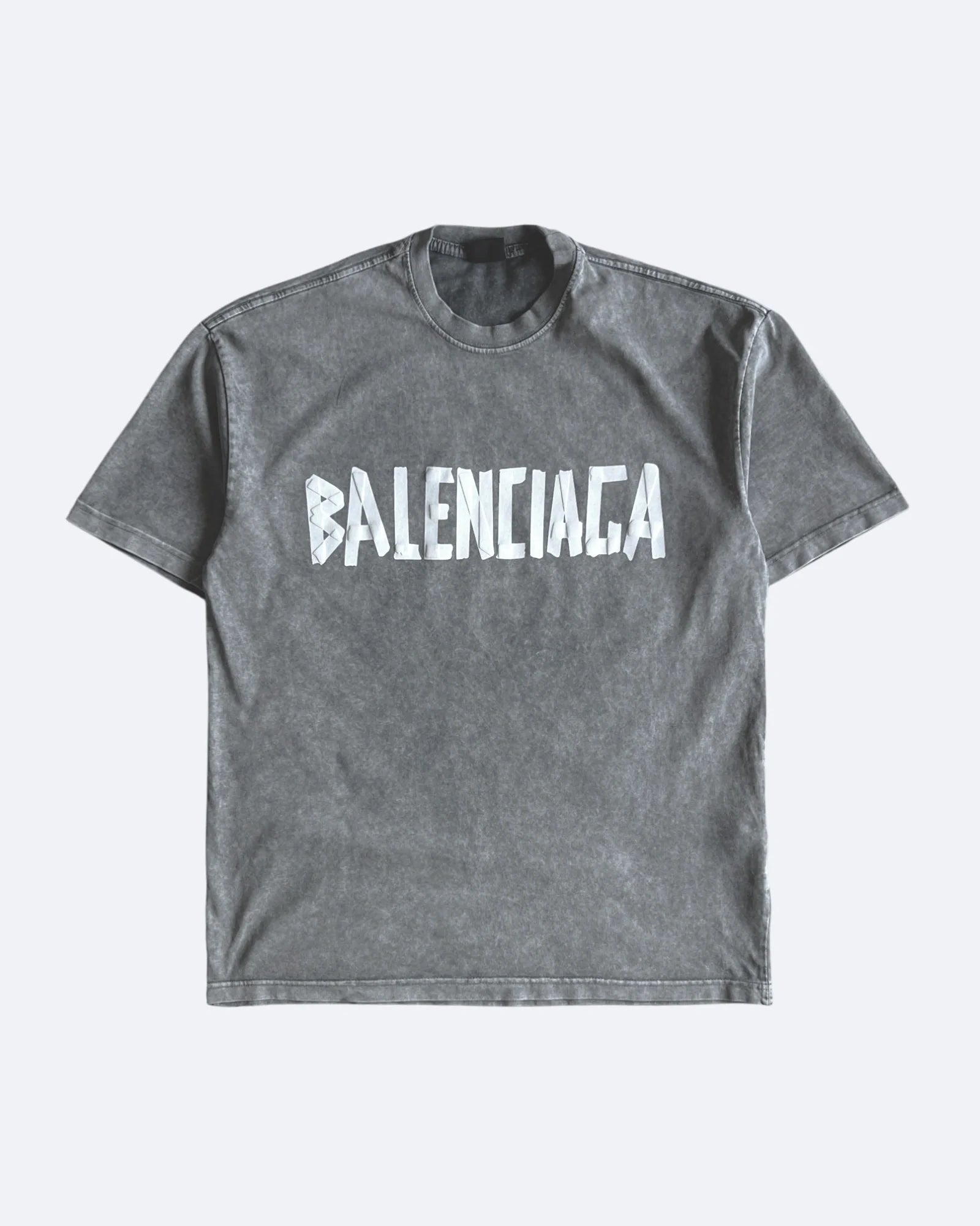 Balenciaga - Tričko s bílou páskou - Šedá