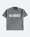 Balenciaga - Tričko s bílou páskou - Šedá