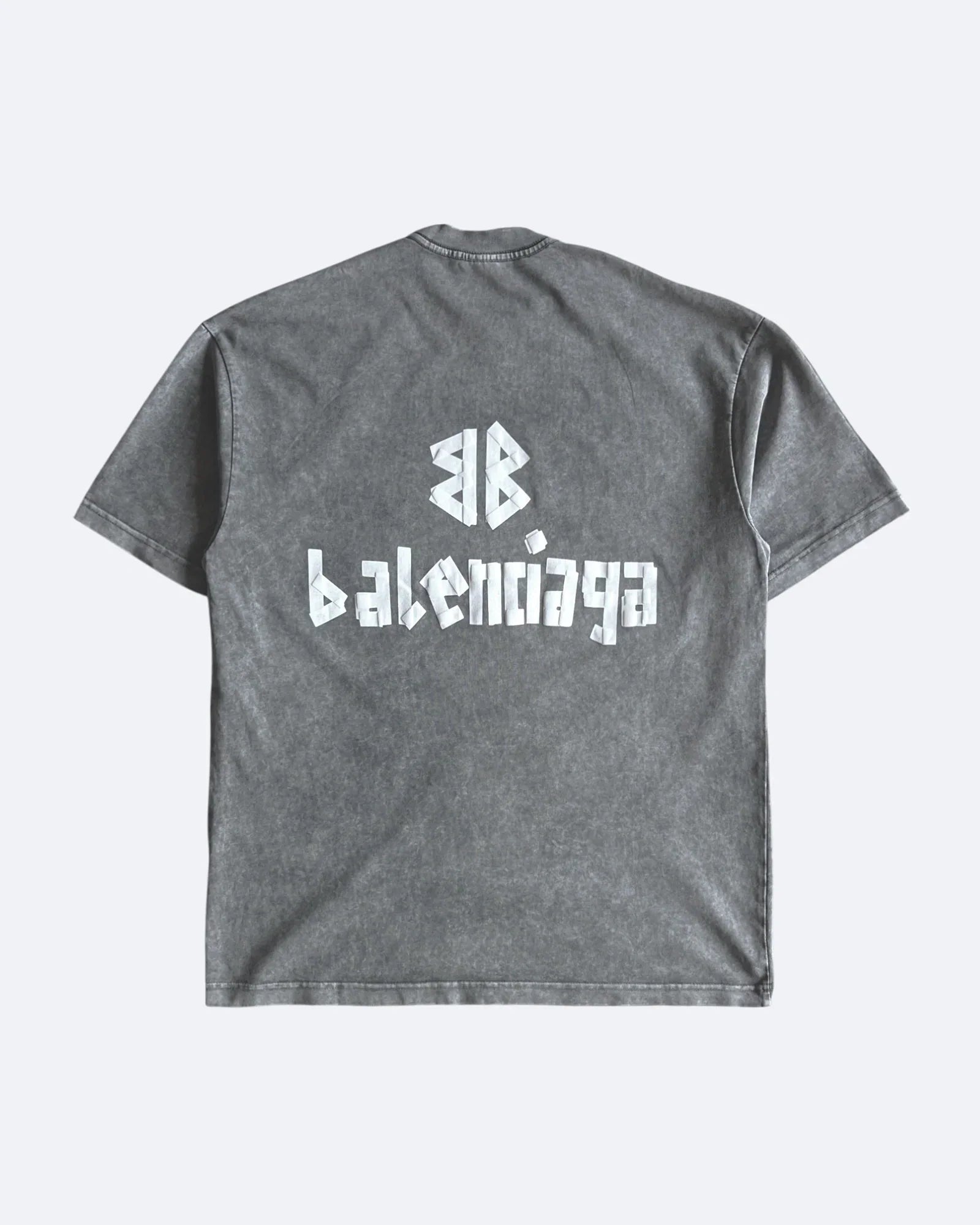 Balenciaga - Tričko s bílou páskou - Šedá
