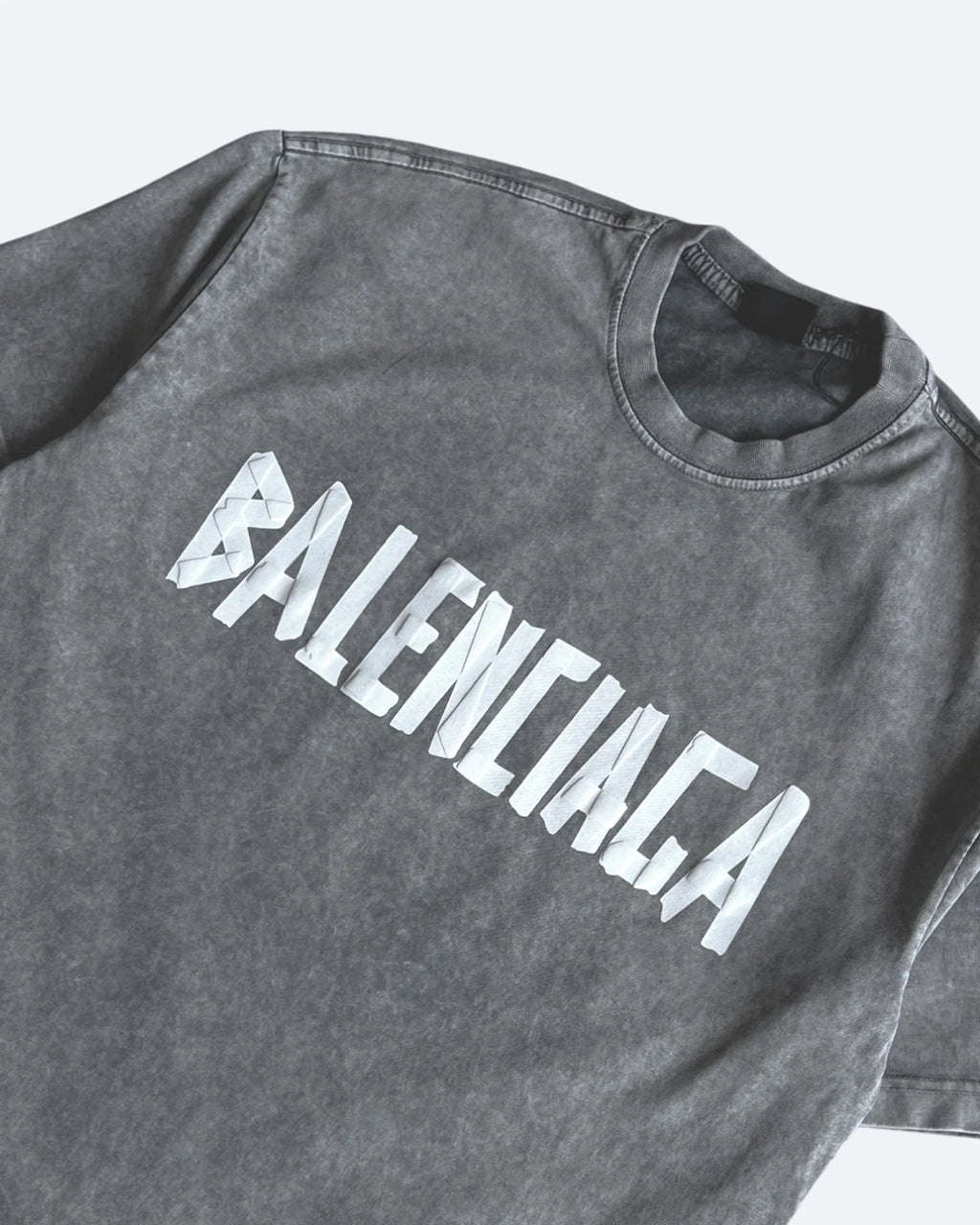 Balenciaga - Tričko s bílou páskou - Šedá