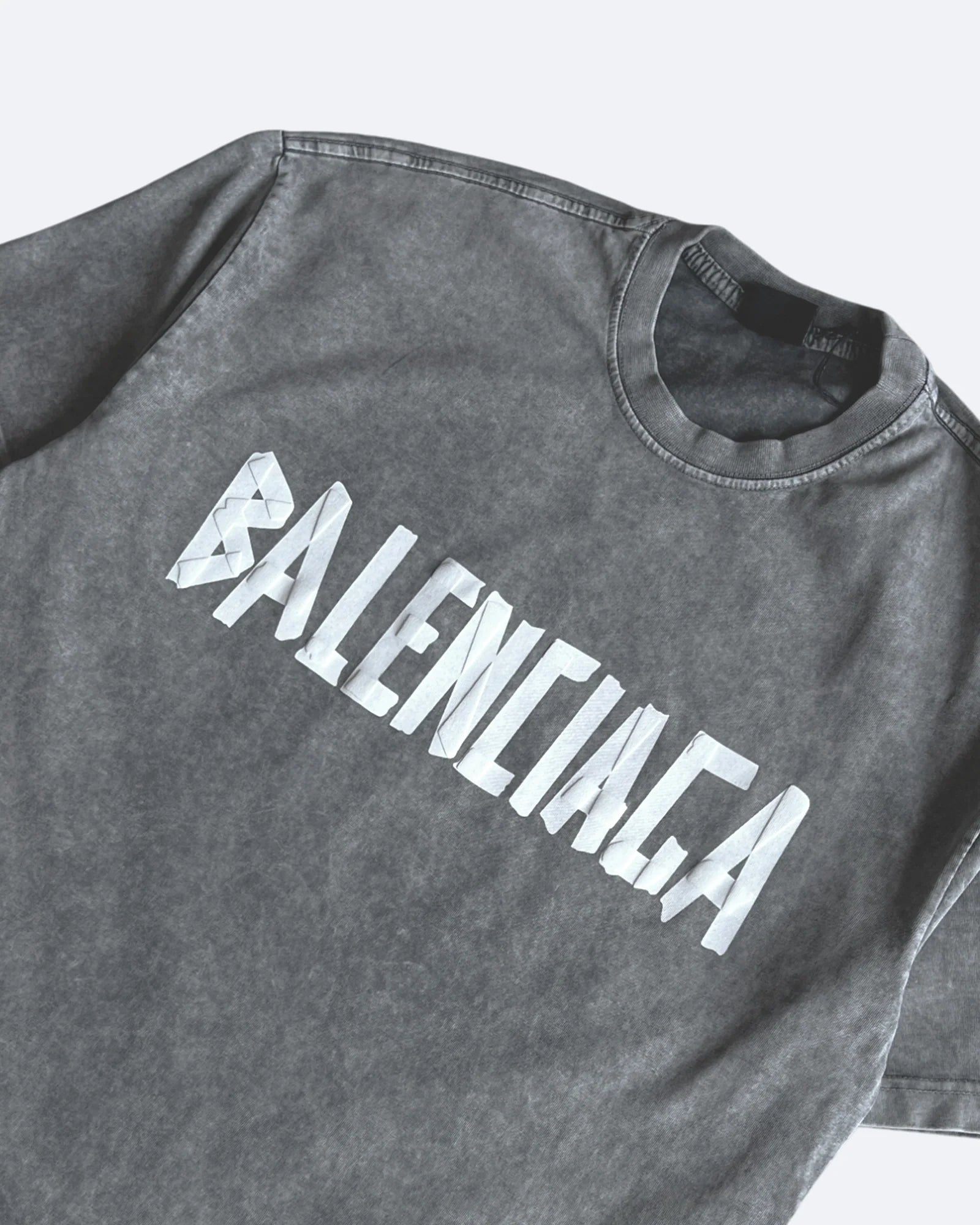 Balenciaga - Tričko s bílou páskou - Šedá