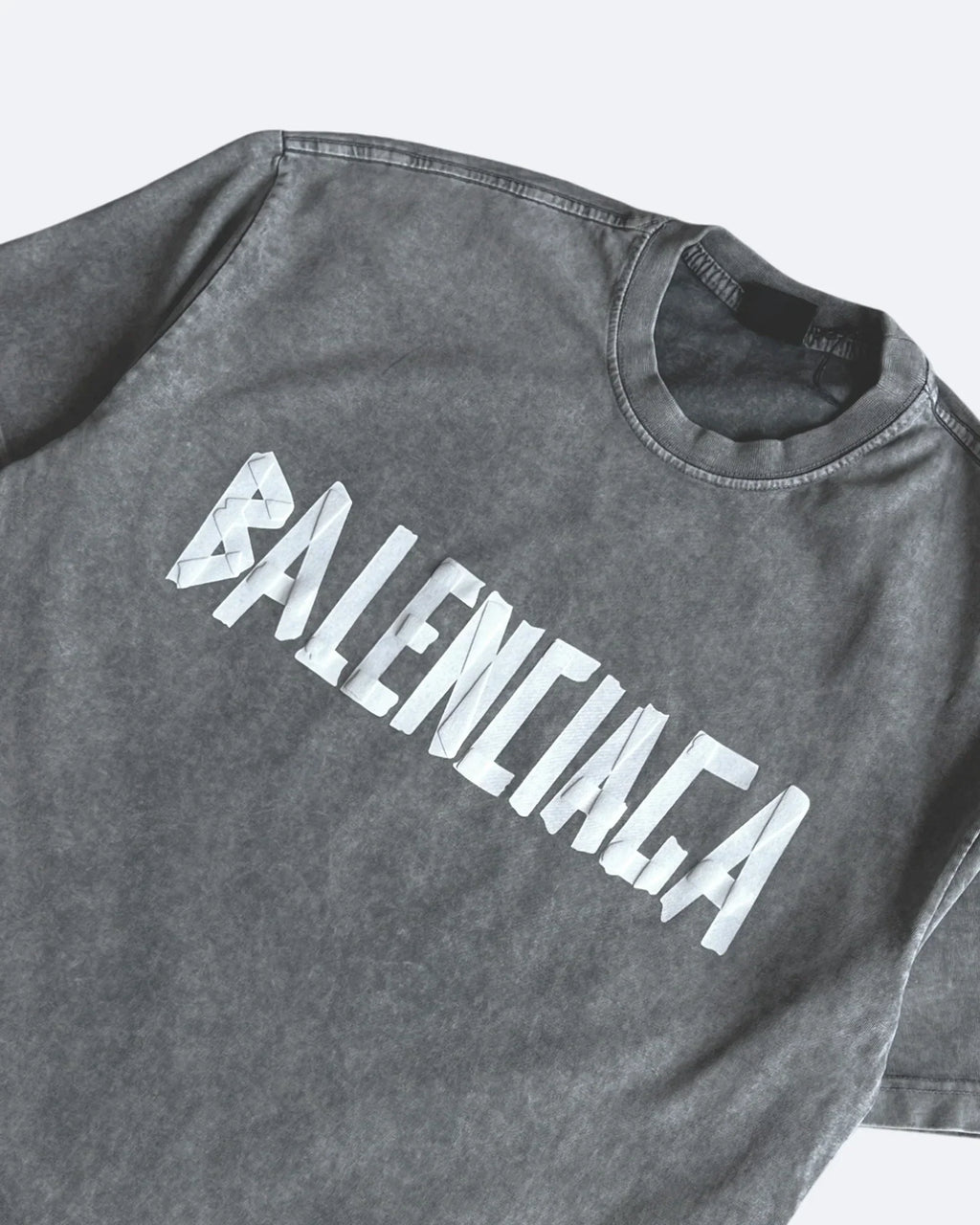 Balenciaga - Tričko s bílou páskou - Šedá