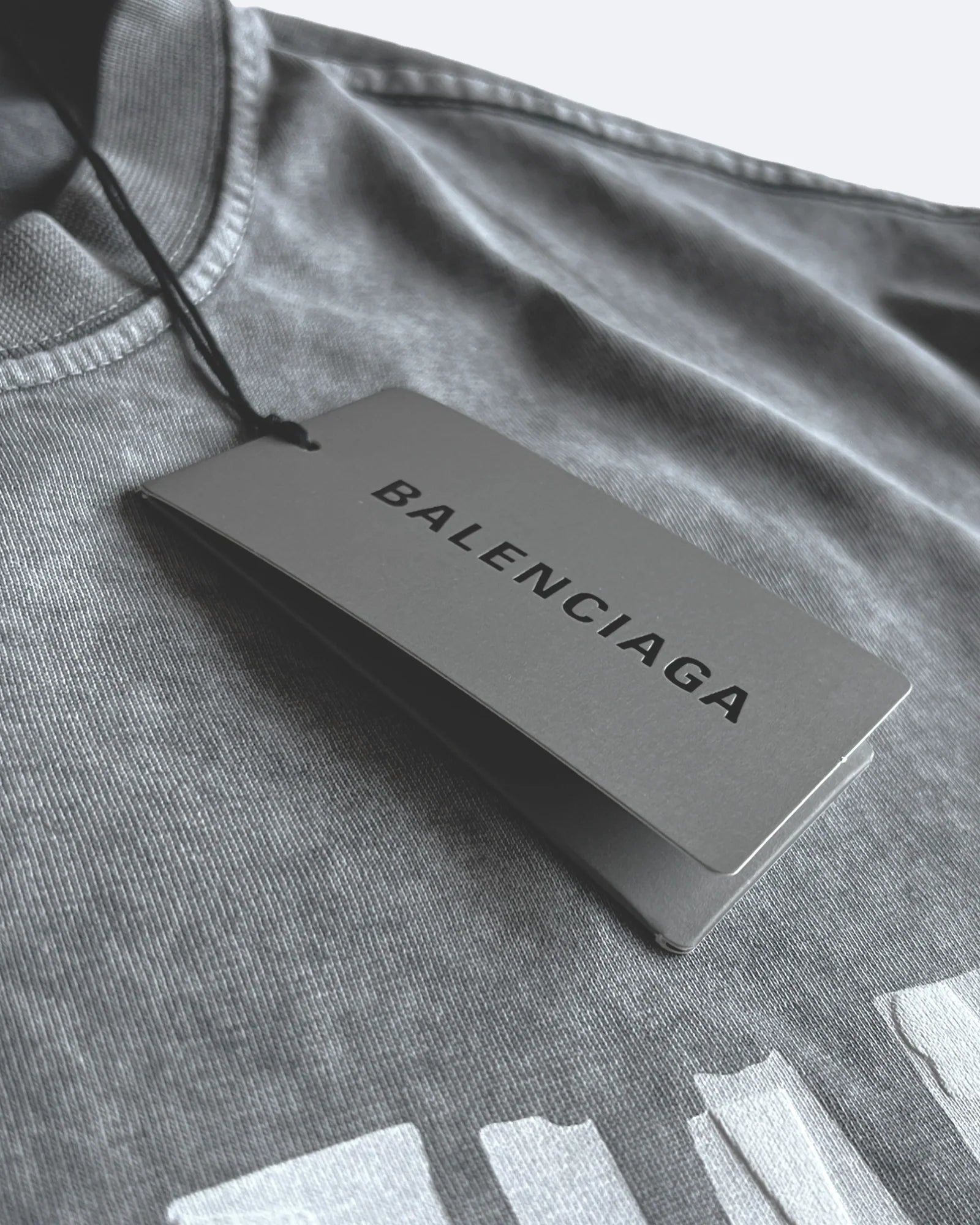Balenciaga - Tričko s bílou páskou - Šedá