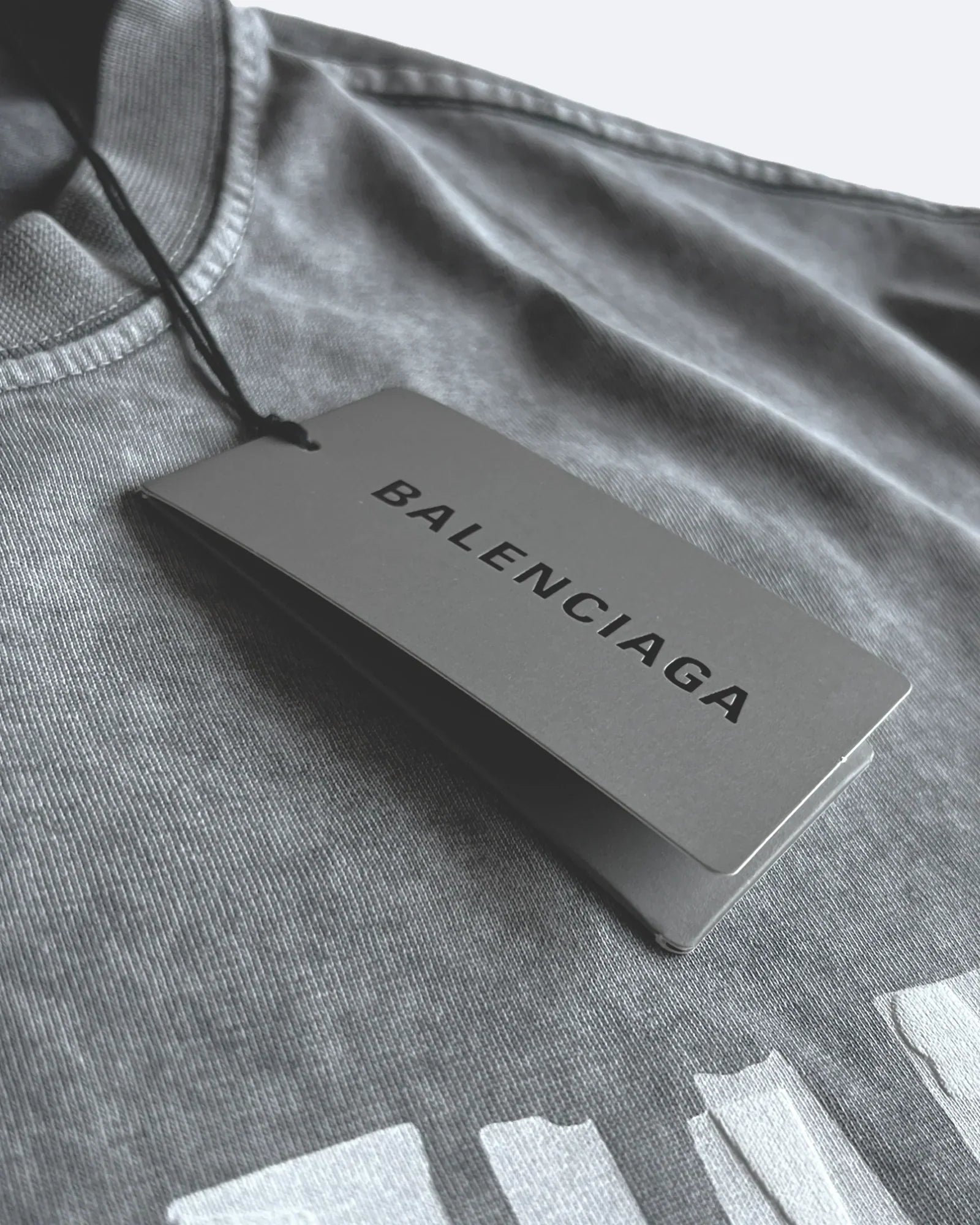 Balenciaga - Tričko s bílou páskou - Šedá