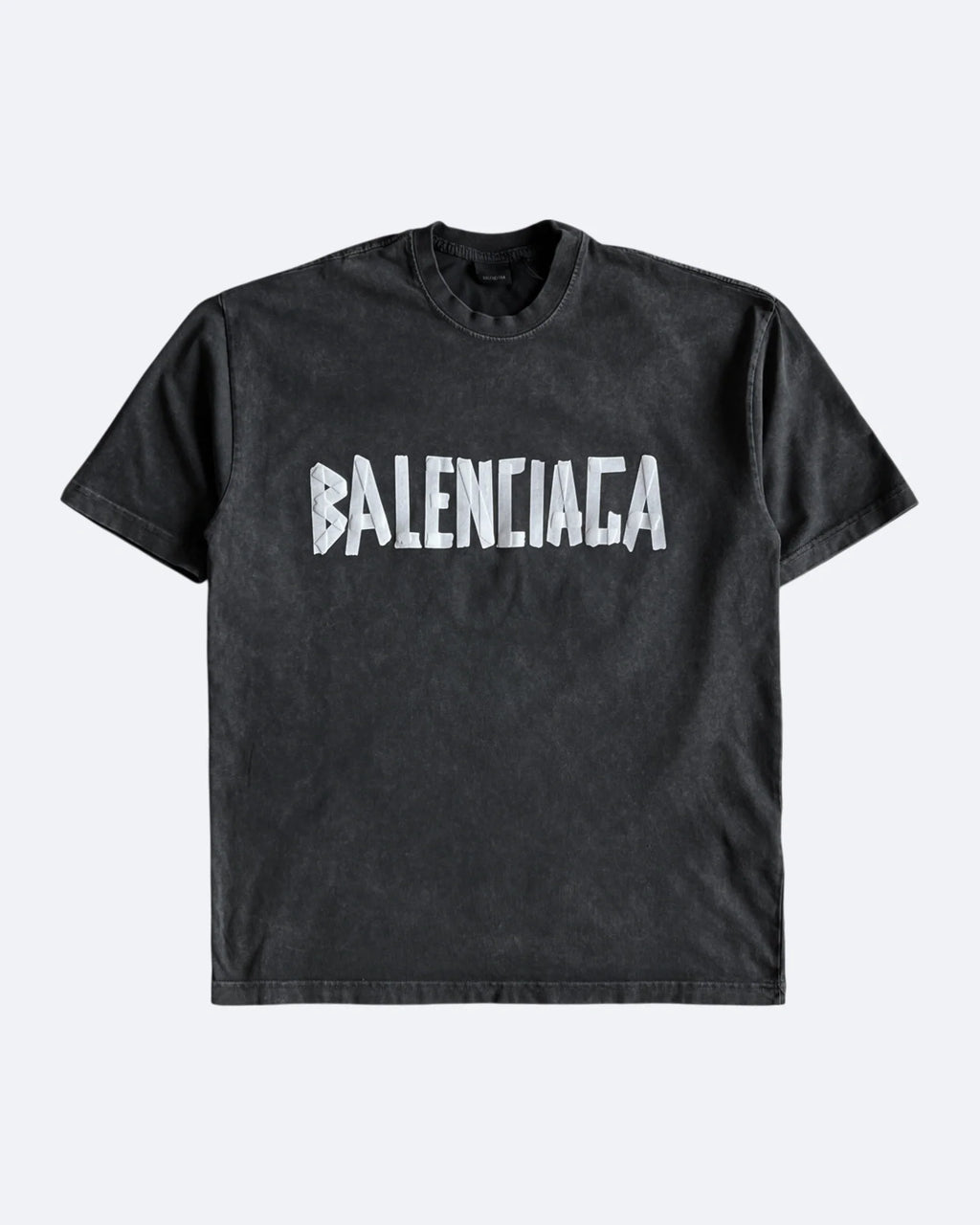 Balenciaga – Tričko s bílou páskou – Tmavě šedé