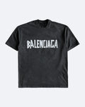 Balenciaga – Tričko s bílou páskou – Tmavě šedé