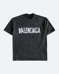 Balenciaga – Tričko s bílou páskou – Tmavě šedé