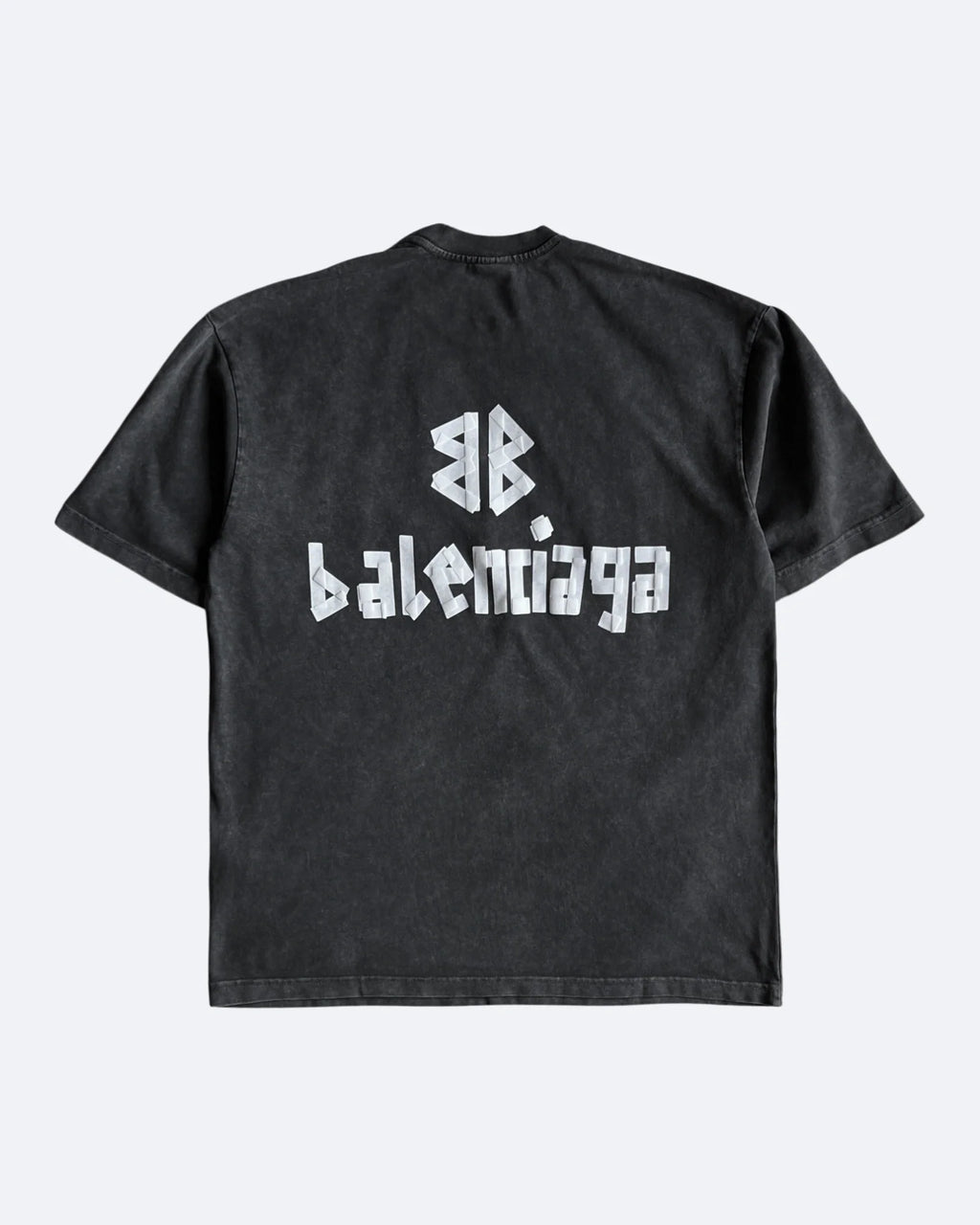 Balenciaga – Tričko s bílou páskou – Tmavě šedé