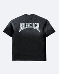 Balenciaga – tričko s logem Hellcurve – sepraná černá