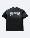 Balenciaga – tričko s logem Hellcurve – sepraná černá
