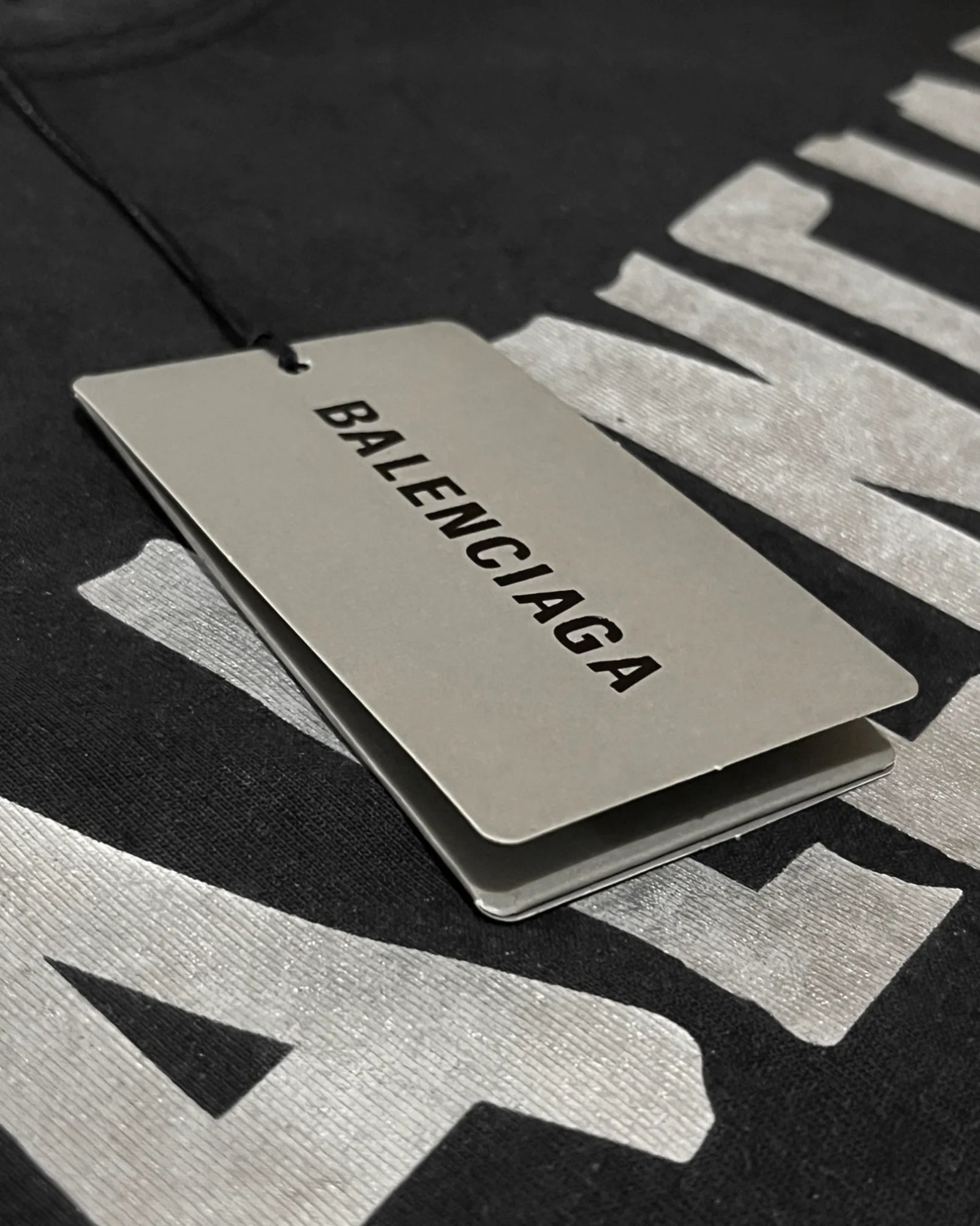 Balenciaga – tričko Silver Tape – černé