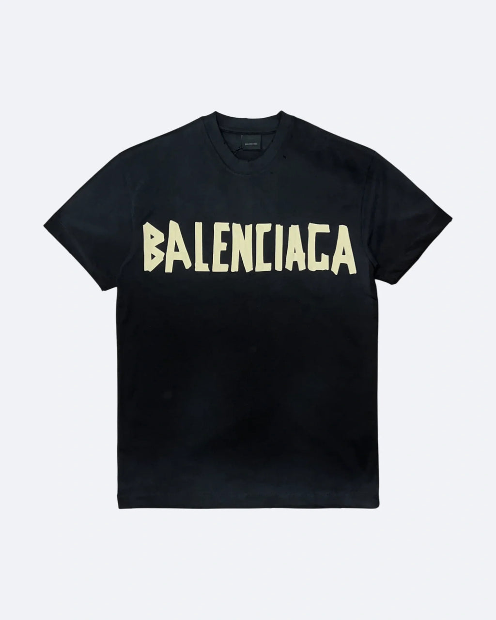 Balenciaga – Žluté tričko s páskou – Černé