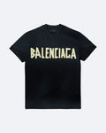 Balenciaga – Žluté tričko s páskou – Černé