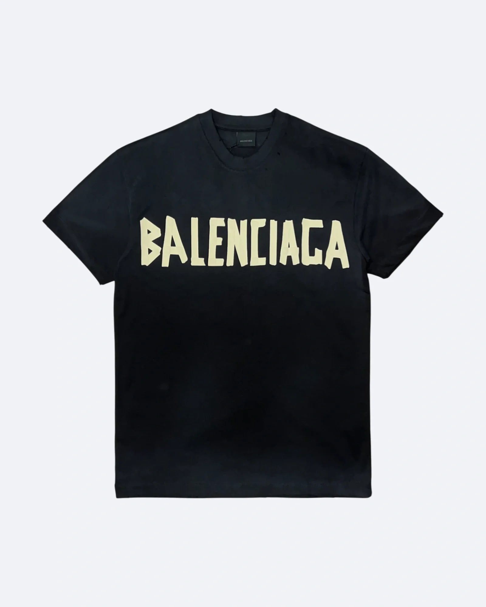 Balenciaga – Žluté tričko s páskou – Černé