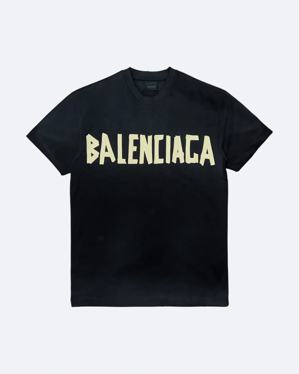 Balenciaga – Žluté tričko s páskou – Černé