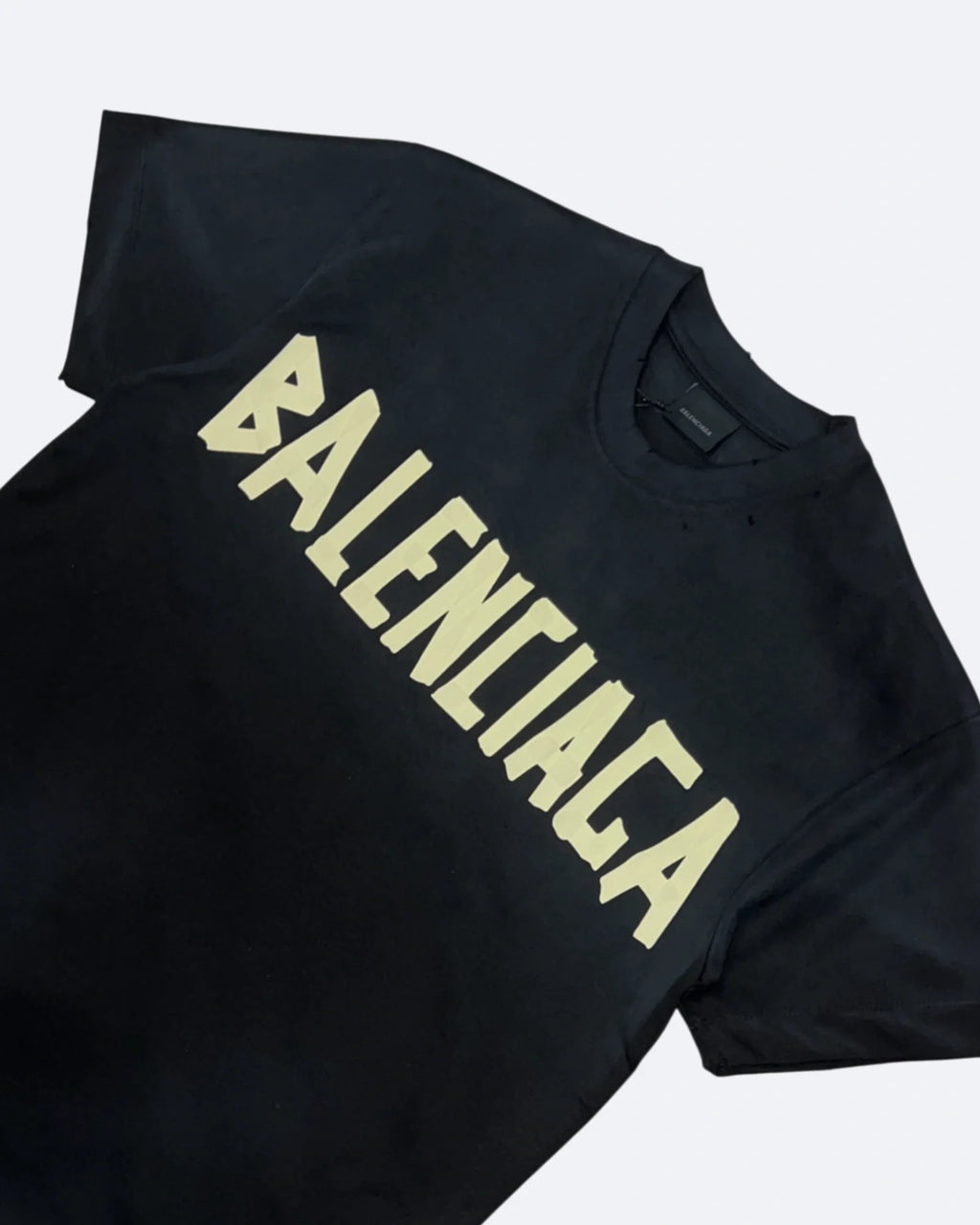 Balenciaga – Žluté tričko s páskou – Černé