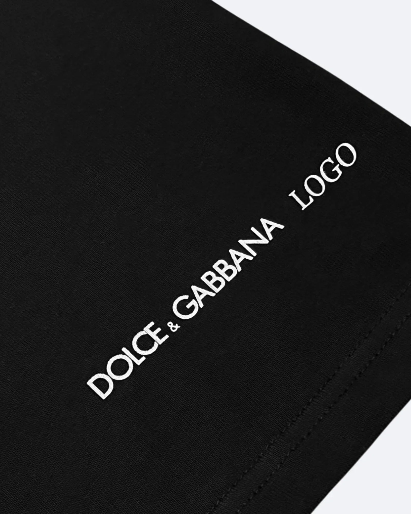 Dolce & Gabbana - Tričko s logem a tečkami - Černá