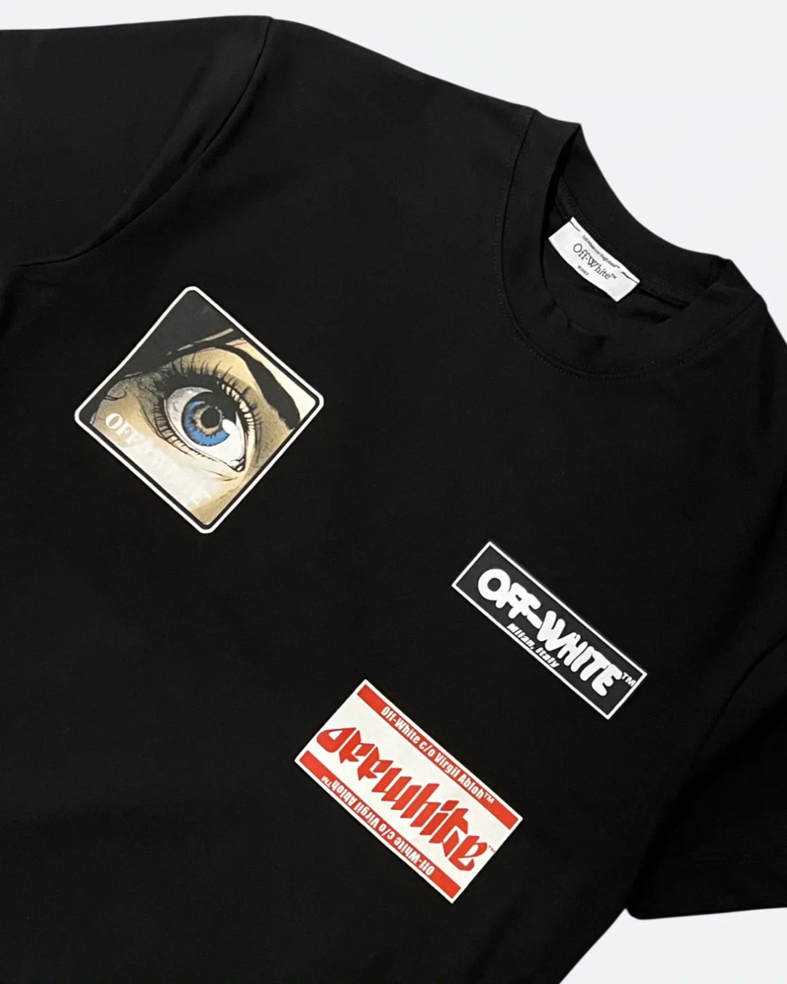 Off-White - Tričko s logem oka - černé
