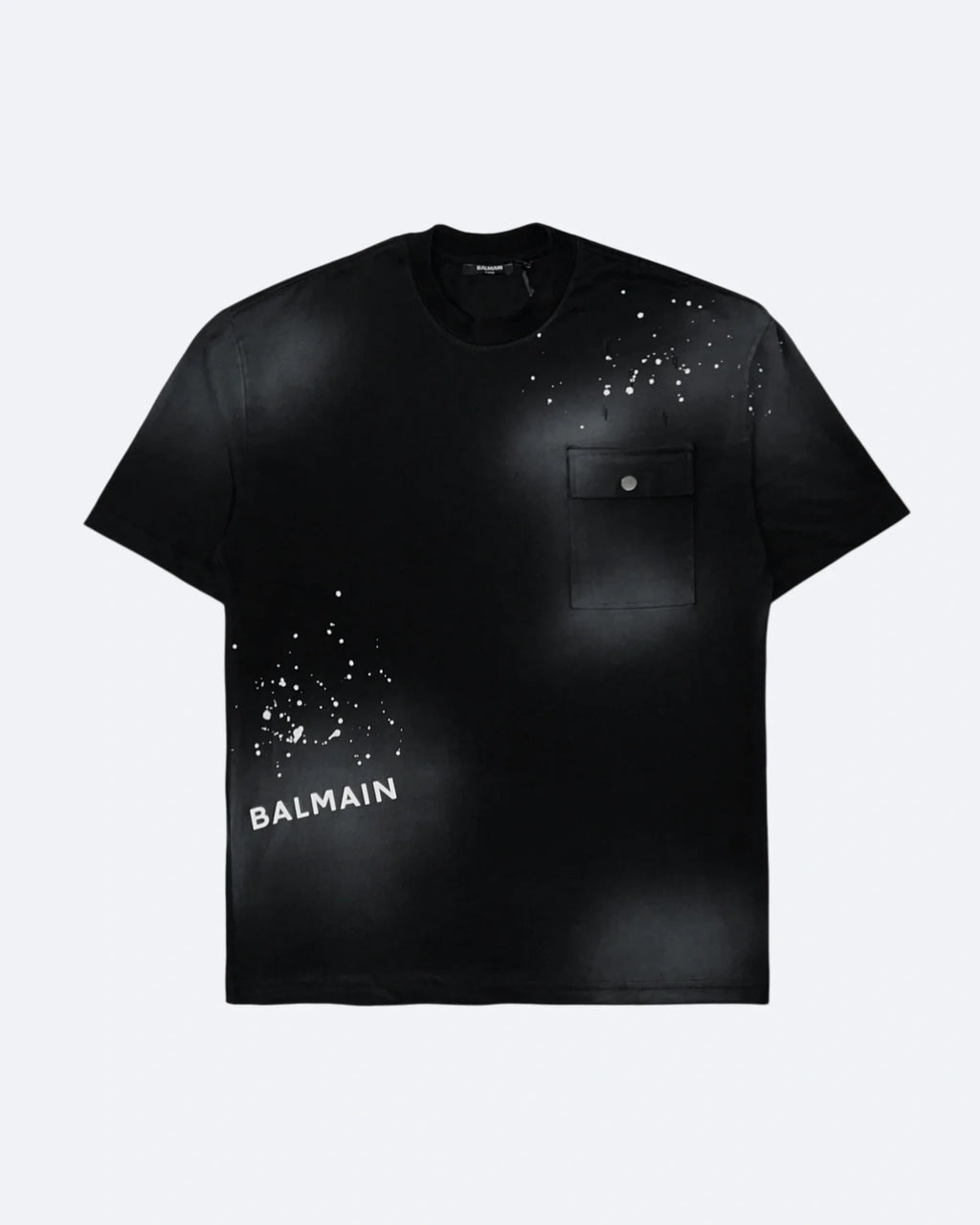 Balmain – Vyprané tričko s kapsou – Černé