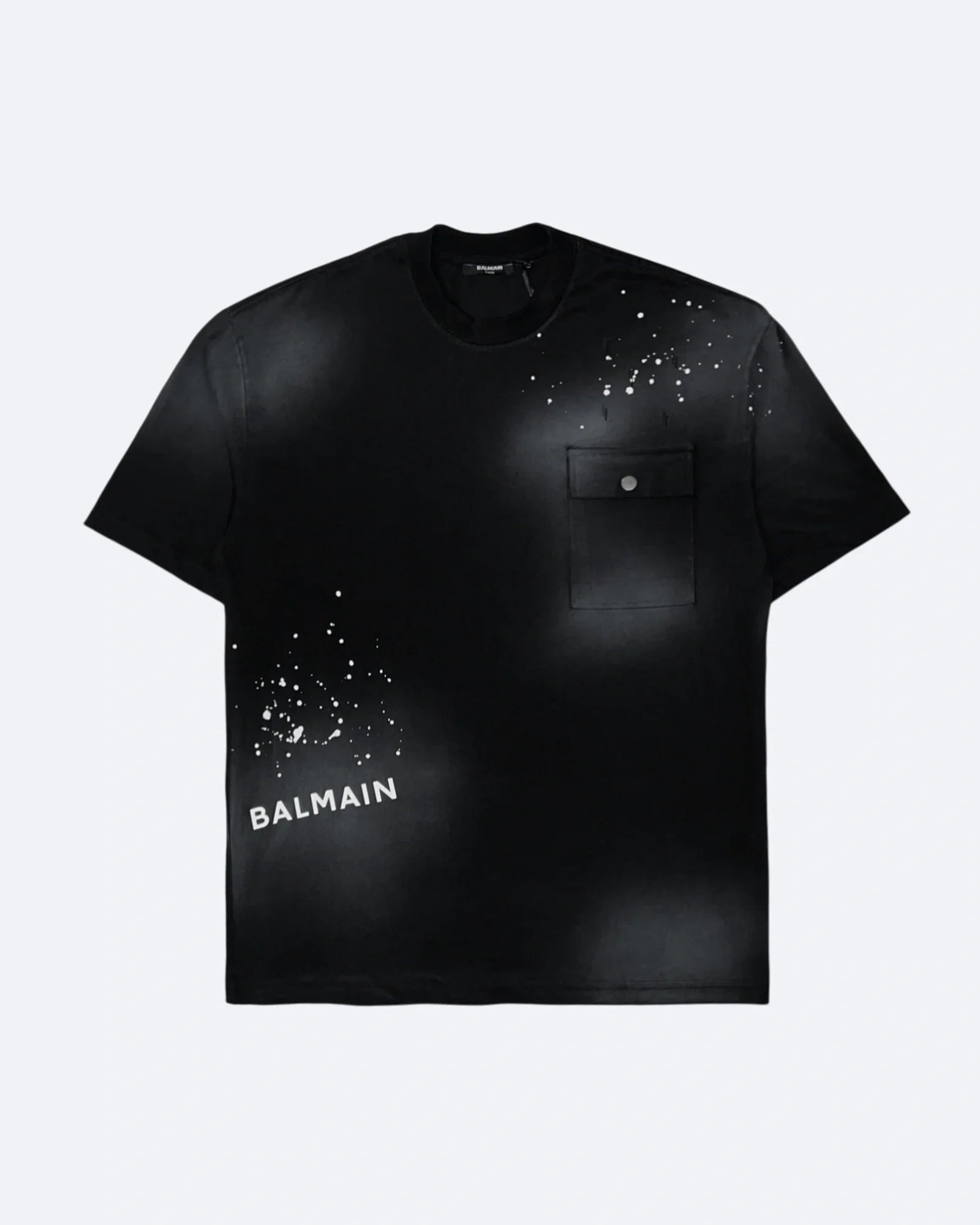 Balmain – Vyprané tričko s kapsou – Černé